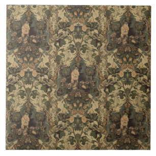 Elegante Vintage Nieuwe Bloemrijke Vogels Tegeltje