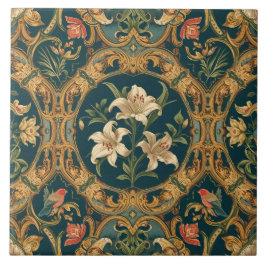 Elegante Vintage Nieuwe Bloemrijke Vogels Tegeltje
