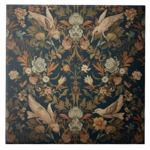 Elegante Vintage Nieuwe Bloemvogels Tegeltje