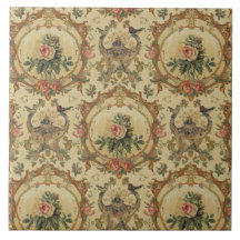 Elegante Vintage Nouveau Bloemrijke Vogels