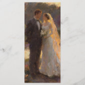Elegante vintage olieverfschildering bruiloft menu (Achterkant)
