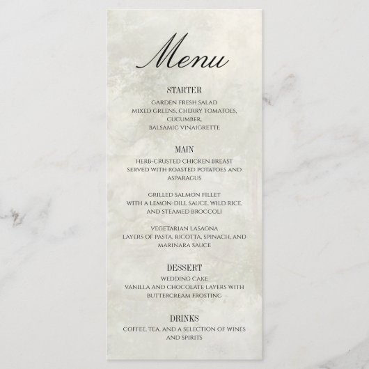 Elegante vintage olieverfschildering bruiloft menu (Voorkant)