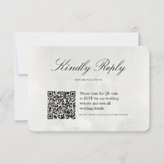 Elegante vintage olieverfschildering bruiloft met RSVP kaartje
