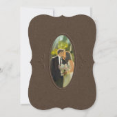 Elegante vintage olieverfschildering bruiloft save the date (Achterkant)