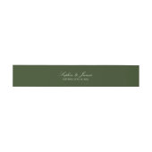 Elegante Vintage Olijfgroene Bruiloft Uitnodigingen Wikkel (Vlak)