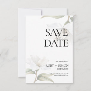 Elegante Vintage Oriëntaalse Witte Magnolia Save The Date