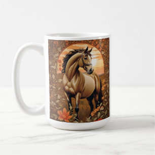 Elegante Vintage Paard Bij Zonsondergang Koffiemok