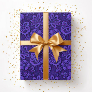 Elegante Vintage Paarse Bloemen Cadeaupapier