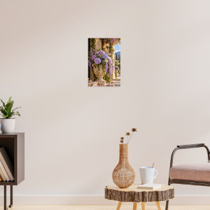 Elegante Vintage Paarse Hortensia Bloemstuk Muurku Poster
