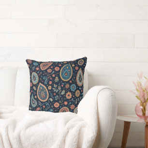 Elegante vintage paisley bloemenprint kussen