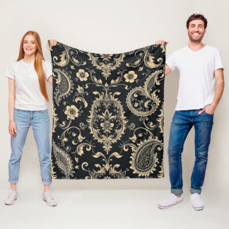 Elegante vintage paisley damask patroon fleece deken