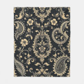 Elegante vintage paisley damask patroon fleece deken (Voorkant)