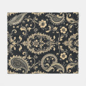 Elegante vintage paisley damask patroon fleece deken (Voorkant (Horizontaal))