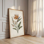 Elegante Vintage Paradijsvogel Poster