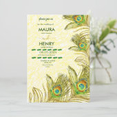 Elegante Vintage Pauw Kaart (Staand voorkant)