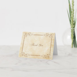 Elegante Vintage Perkament Bedankkaartjes Bedankkaart