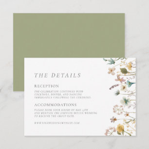 Elegante Vintage Pers Gedroogde Bloemen Details Tr Informatiekaartje