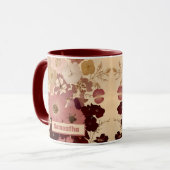 Elegante Vintage Persbloem Ombre Mok (Voorkant links)