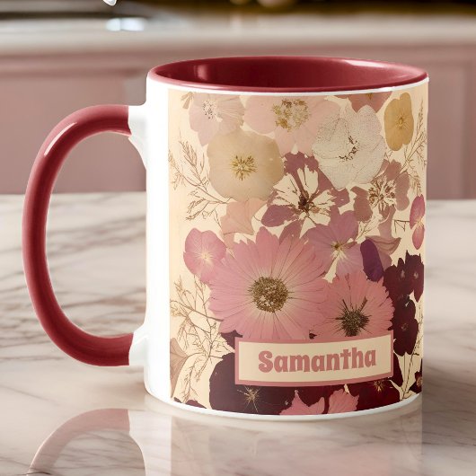 Elegante Vintage Persbloem Ombre Mok