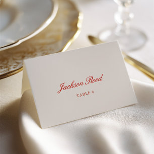 Elegante vintage plaatskaart voor trouwgasten kaart