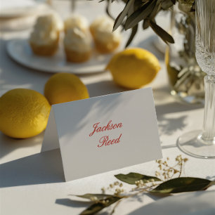 Elegante vintage plaatskaart voor trouwgasten kaart