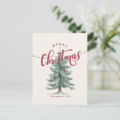 Elegante Vintage Prettig Kerst Script Landelijke B Feestdagenkaart (Staand voorkant)