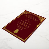 Elegante Vintage Rand & Ganesh Indiase Trouwdag Folie Uitnodiging (Gedraaid)