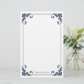 Elegante Vintage Rand Klassieker Briefpapier (Staand voorkant)