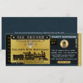 Elegante vintage reis trein ticket uitnodiging (Voorkant / Achterkant)