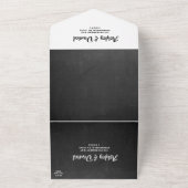 Elegante Vintage Retro Krijtbord Scriptuur Trouwda All In One Uitnodiging (Buitenkant)