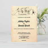 Elegante Vintage Retro Rustieke Oude Ceremonie Tro Kaart (Staand voorkant)