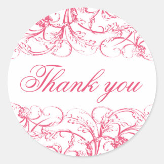 Elegante vintage rococo krullen bedankt sticker