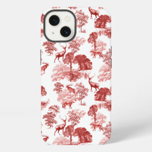 Elegante vintage rode herten vos land toile iPhone 13 hoesje