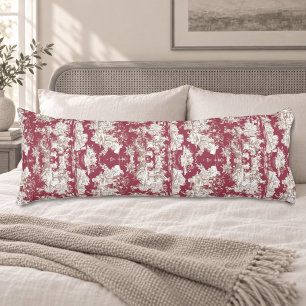 Elegante vintage rode meer toile de jouy lichaamskussen