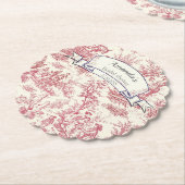 Elegante vintage rode toile de jou kartonnen onderzetters (Gekanteld)