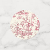 Elegante vintage rode toile de jouy confetti (Kleine voorkant)