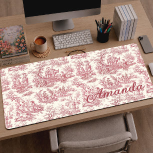 Elegante vintage rode toile landelijke scène bureaumat