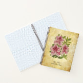 Elegante Vintage Rododendron Notitieboek (Binnen)