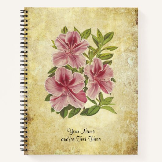 Elegante Vintage Rododendron Notitieboek (Voorkant)
