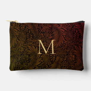 Elegante Vintage Roest Oranje Bloem Motief Gouden  Etui