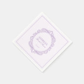 Elegante Vintage Romantische Paarse Bruidsdouche Servet (Hoek)