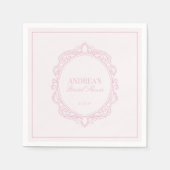 Elegante vintage romantische roze bruidsdouche servet (Voorkant)