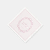 Elegante vintage romantische roze bruidsdouche servet (Hoek)