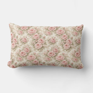 Elegante Vintage Roos Naadloos Bloemmotief Kussen