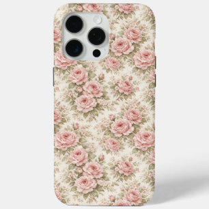Elegante vintage roos naadloos bloempatroon iPhone 15 pro max hoesje