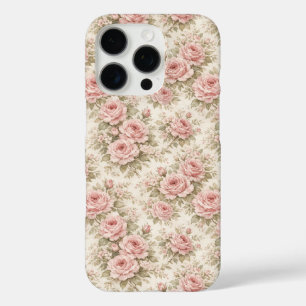 Elegante vintage roos naadloos bloempatroon iPhone 16 pro hoesje