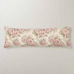 Elegante vintage roos naadloos bloempatroon lichaamskussen