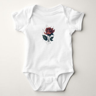 Elegante Vintage Roos – T-Shirt Ontwerp met Bloemm