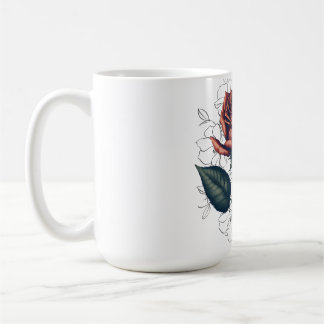 Elegante Vintage Roos – T-Shirt Ontwerp met Bloemm Koffiemok