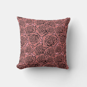 Elegante vintage roospatroon worp kussen